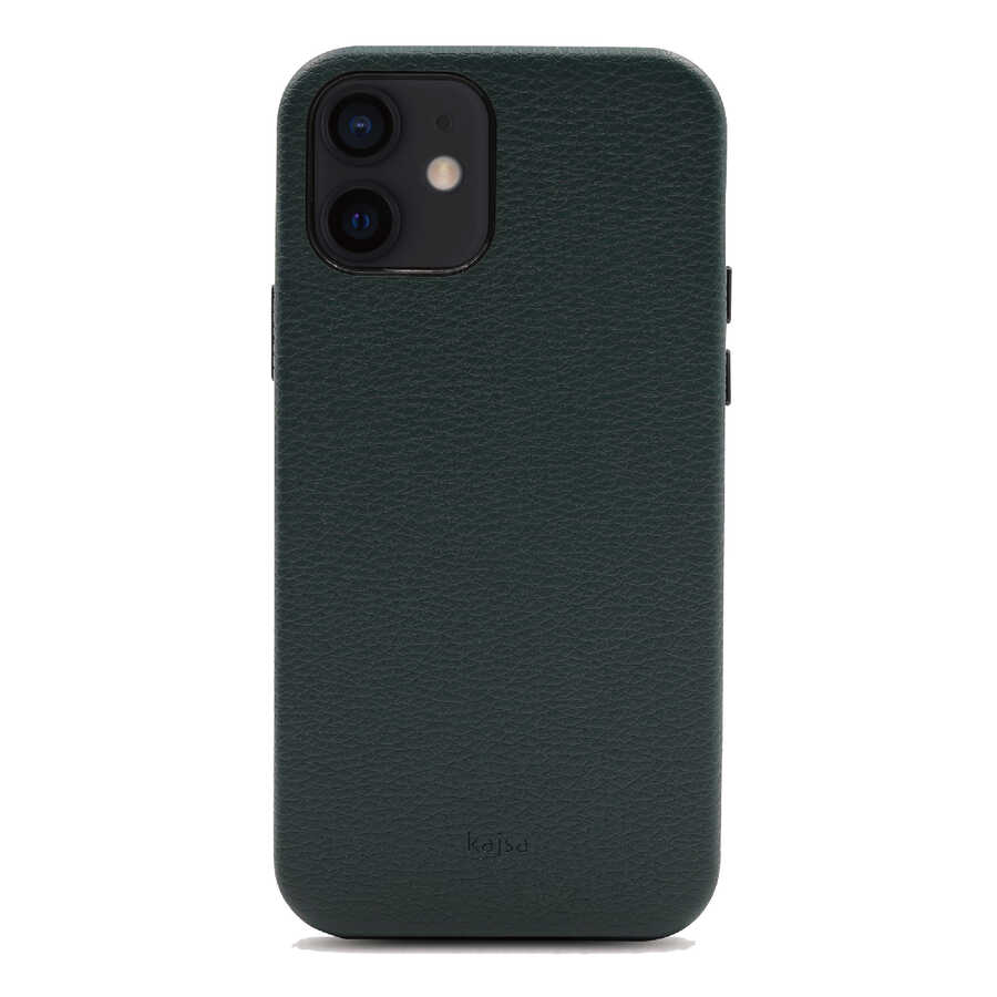 Apple iPhone 12 Kılıf Kajsa Litchi Kapak Yeşil