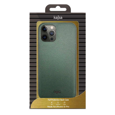 Apple iPhone 12 Kılıf Kajsa Luxe Collection Hakiki Deri Kapak Gri