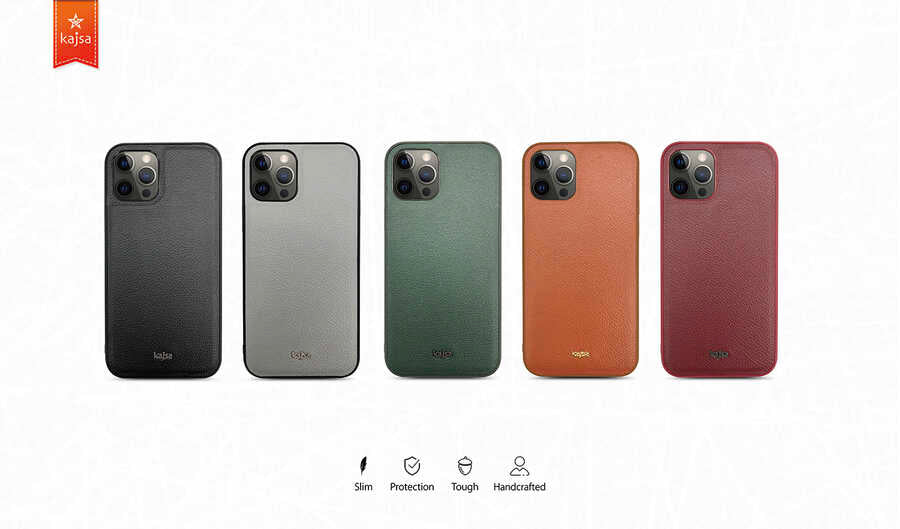 Apple iPhone 12 Kılıf Kajsa Luxe Collection Hakiki Deri Kapak Yeşil