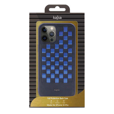 Apple iPhone 12 Kılıf Kajsa Preppie Serisi Spotlight Woven Kapak Gold