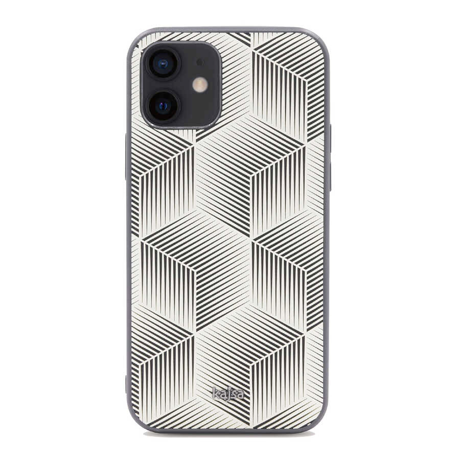 Apple iPhone 12 Kılıf Kajsa Splendid Serisi 3D Cube Kapak Yeşil