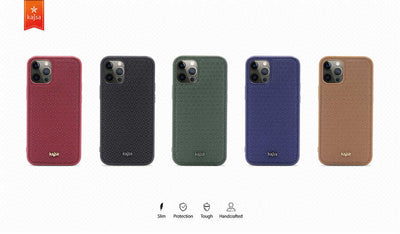 Apple iPhone 12 Kılıf Kajsa Splendid Serisi 3D Leaf Kapak Kahverengi