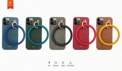 Apple iPhone 12 Kılıf Kajsa Splendid Serisi Morandi Ring Kapak Kahverengi