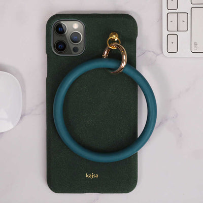 Apple iPhone 12 Kılıf Kajsa Splendid Serisi Morandi Ring Kapak Yeşil