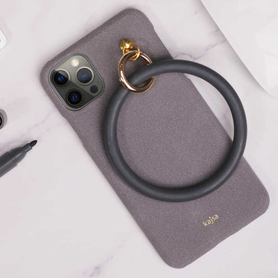 Apple iPhone 12 Kılıf Kajsa Splendid Serisi Morandi Ring Kapak Kahverengi