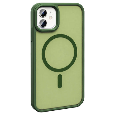 Apple iPhone 12 Kılıf M-safe Şarj Özellikli Mat Arka Yüzey Zore Sio Kapak Lacivert