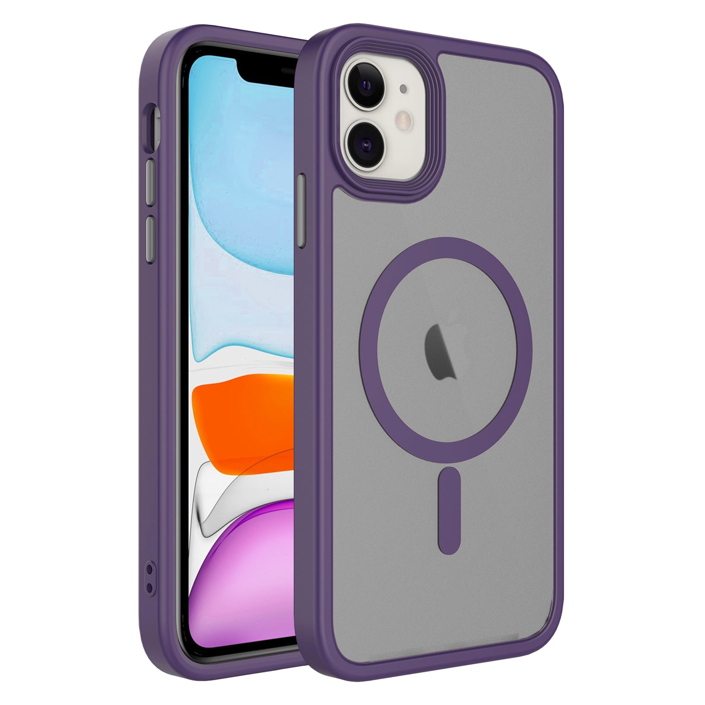 iPhone 12 Kılıf Mat Arka Yüzey Wireless Şarj Özellikli Zore Flet M-safe Kılıf