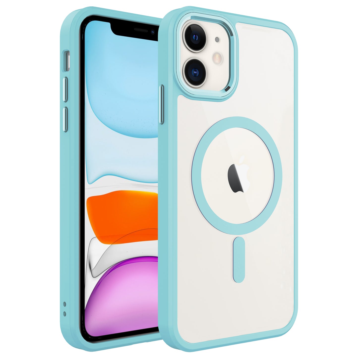 iPhone 12 Kılıf Wireless Şarj Özellikli Zore Krom M-safe Silikon Kılıf