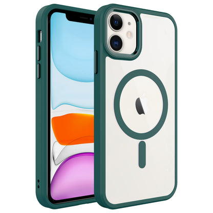 iPhone 12 Kılıf Wireless Şarj Özellikli Zore Krom M-safe Silikon Kılıf