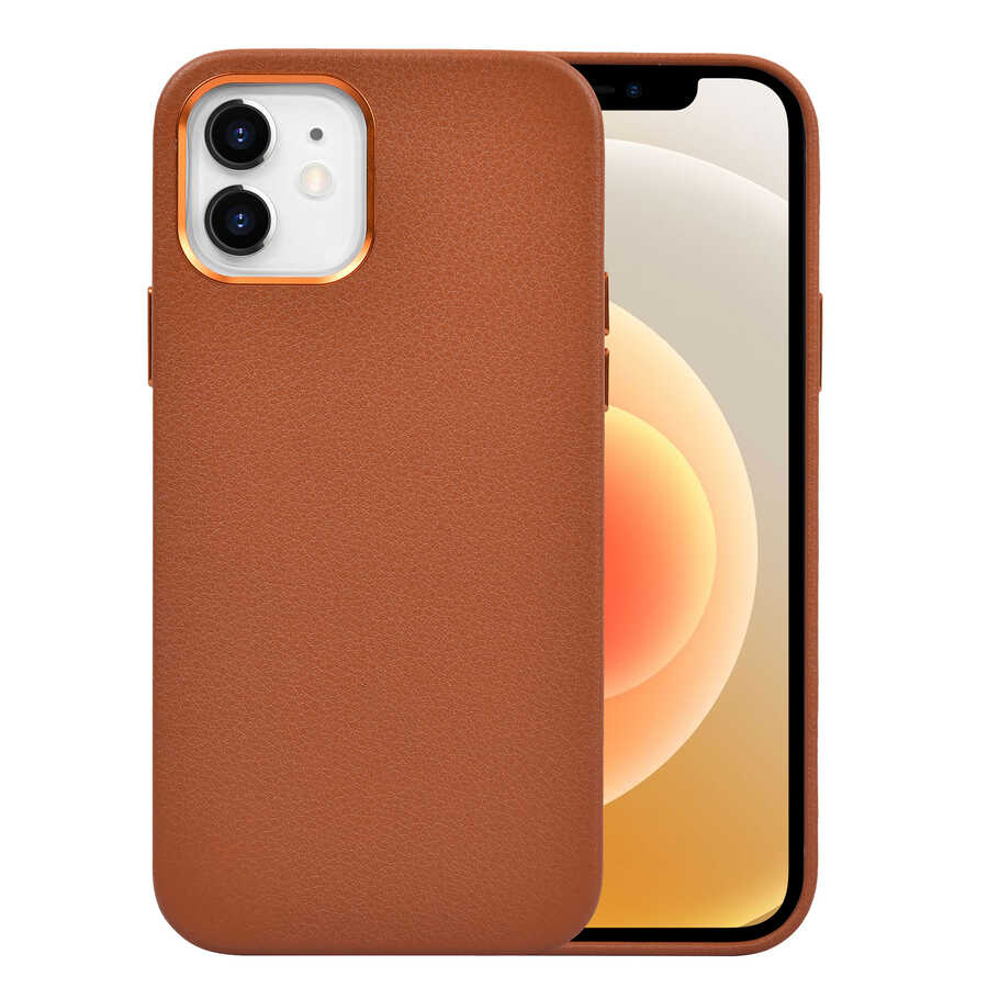 Apple iPhone 12 Kılıf Wiwu Calfskin Kapak Yeşil