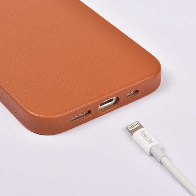 Apple iPhone 12 Kılıf Wiwu Calfskin Kapak Lacivert