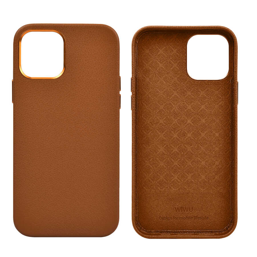 Apple iPhone 12 Kılıf Wiwu Calfskin Kapak Yeşil