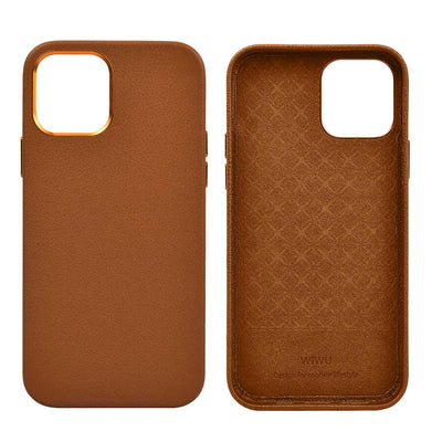 Apple iPhone 12 Kılıf Wiwu Calfskin Kapak Yeşil