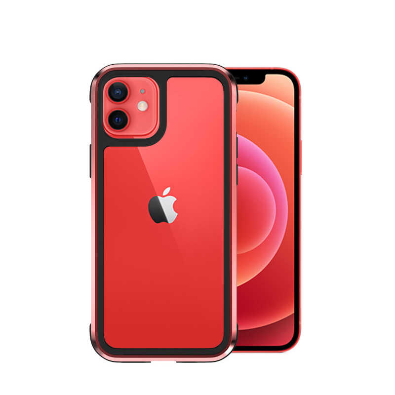 Apple iPhone 12 Kılıf Wiwu Defens Armor Kapak Kırmızı