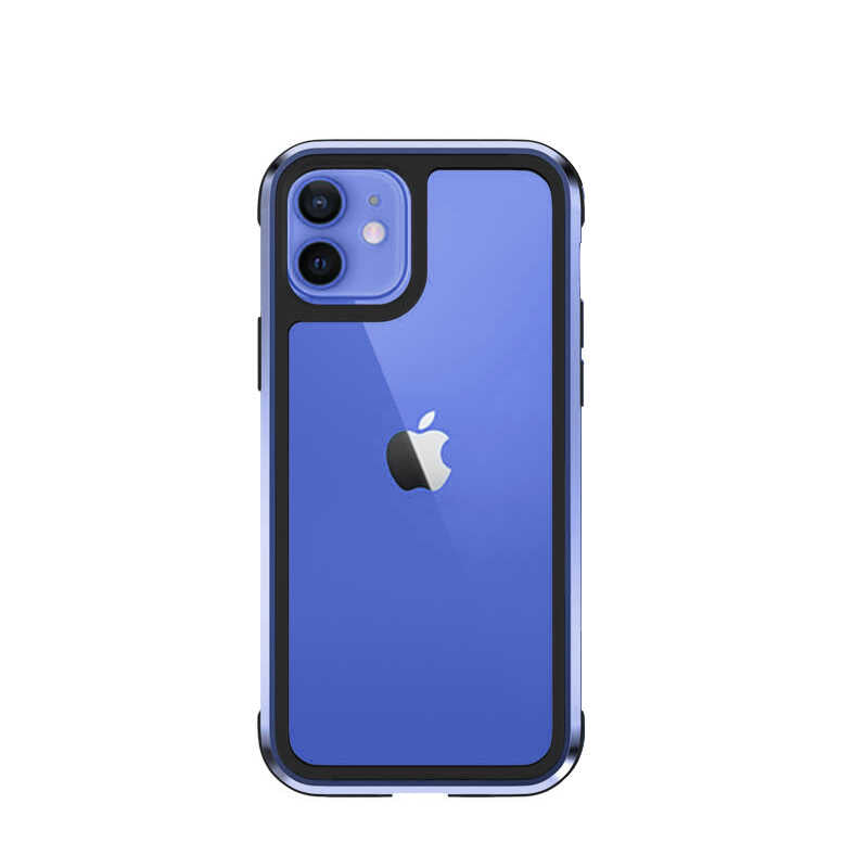 Apple iPhone 12 Kılıf Wiwu Defens Armor Kapak Mavi