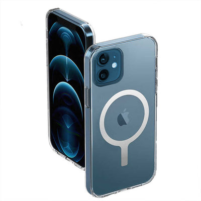 Apple iPhone 12 Kılıf Wiwu Magnetic Crystal Kapak Renksiz
