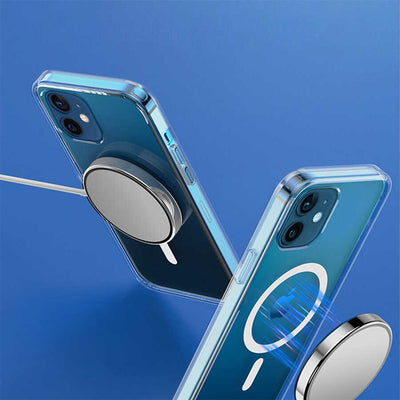 Apple iPhone 12 Kılıf Wiwu Magnetic Crystal Kapak Renksiz