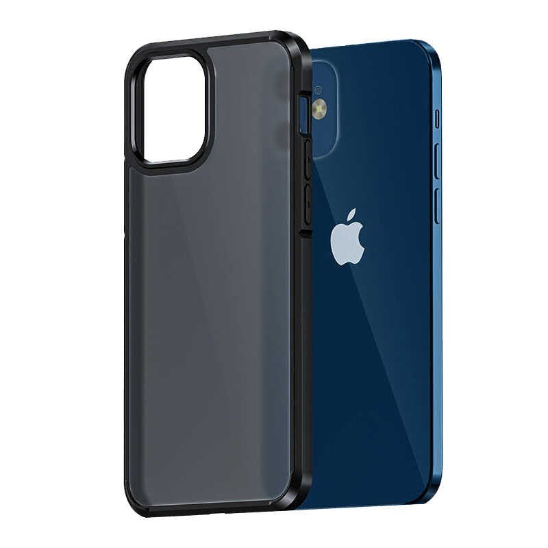 Apple iPhone 12 Kılıf Wlons H-Bom Kapak Siyah