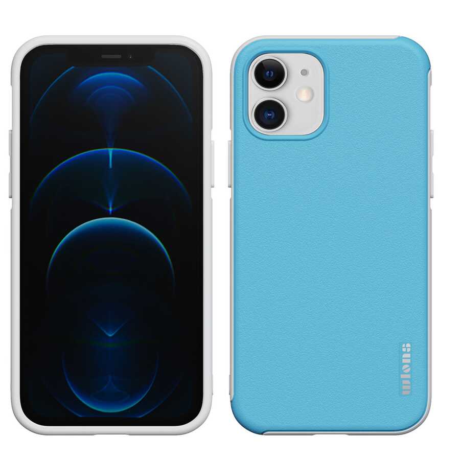 Apple iPhone 12 Kılıf Wlons Hill Kapak Mavi