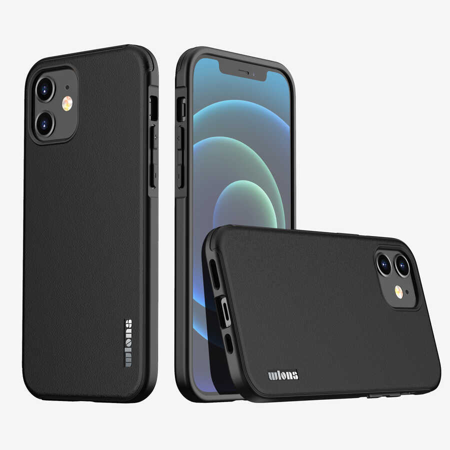 Apple iPhone 12 Kılıf Wlons Hill Kapak Siyah