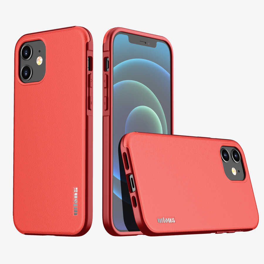 Apple iPhone 12 Kılıf Wlons Hill Kapak Kırmızı