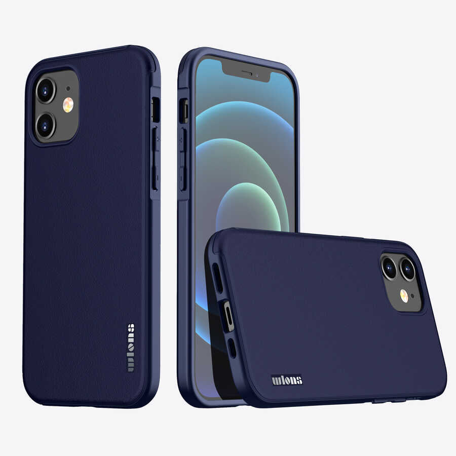 Apple iPhone 12 Kılıf Wlons Hill Kapak Lacivert