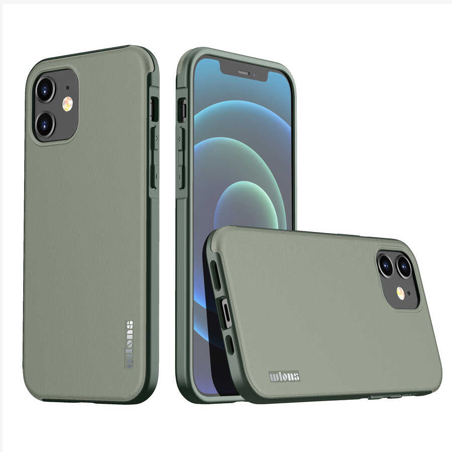 Apple iPhone 12 Kılıf Wlons Hill Kapak Gri