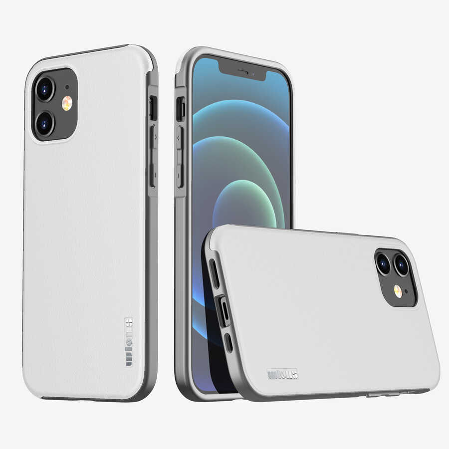 Apple iPhone 12 Kılıf Wlons Hill Kapak Beyaz