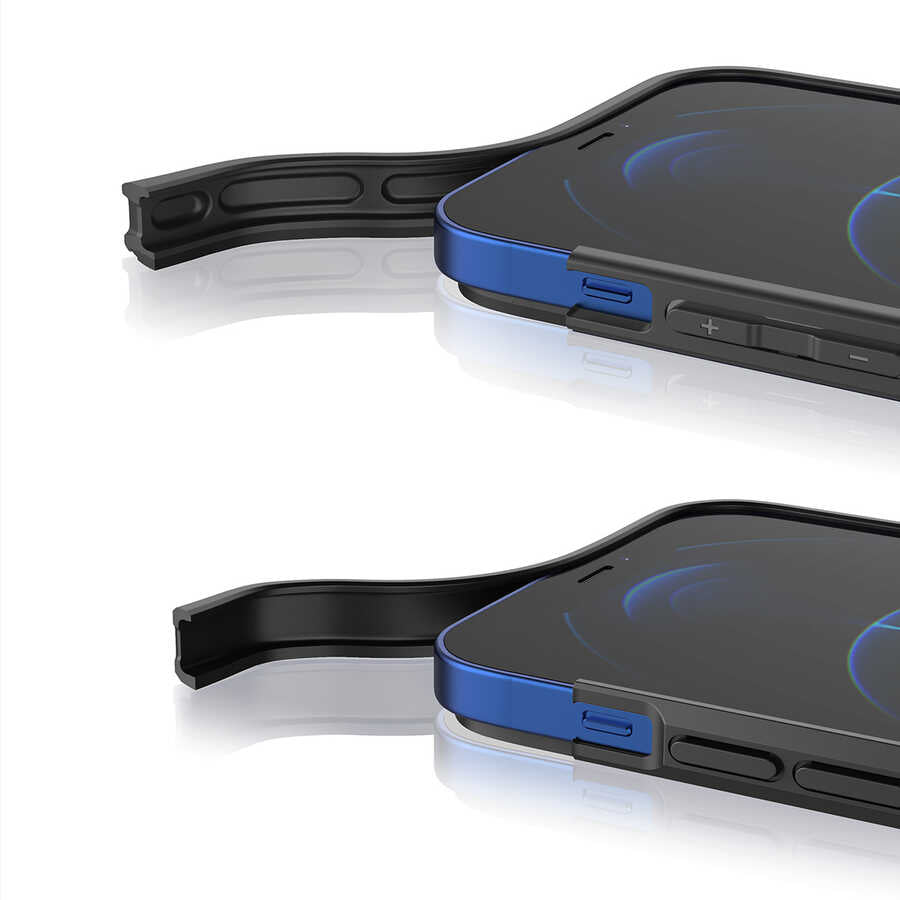 Apple iPhone 12 Kılıf Wlons Hill Kapak Mavi