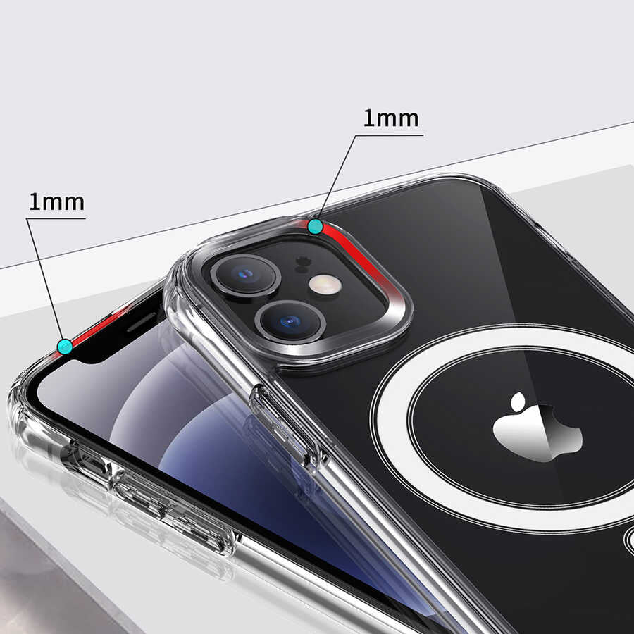 Apple iPhone 11 Kılıf Zore Magsafe Destekli Wireless Kapak Kablosuz Şarj Destekleyen Şeffaf Korumalı Kılıf