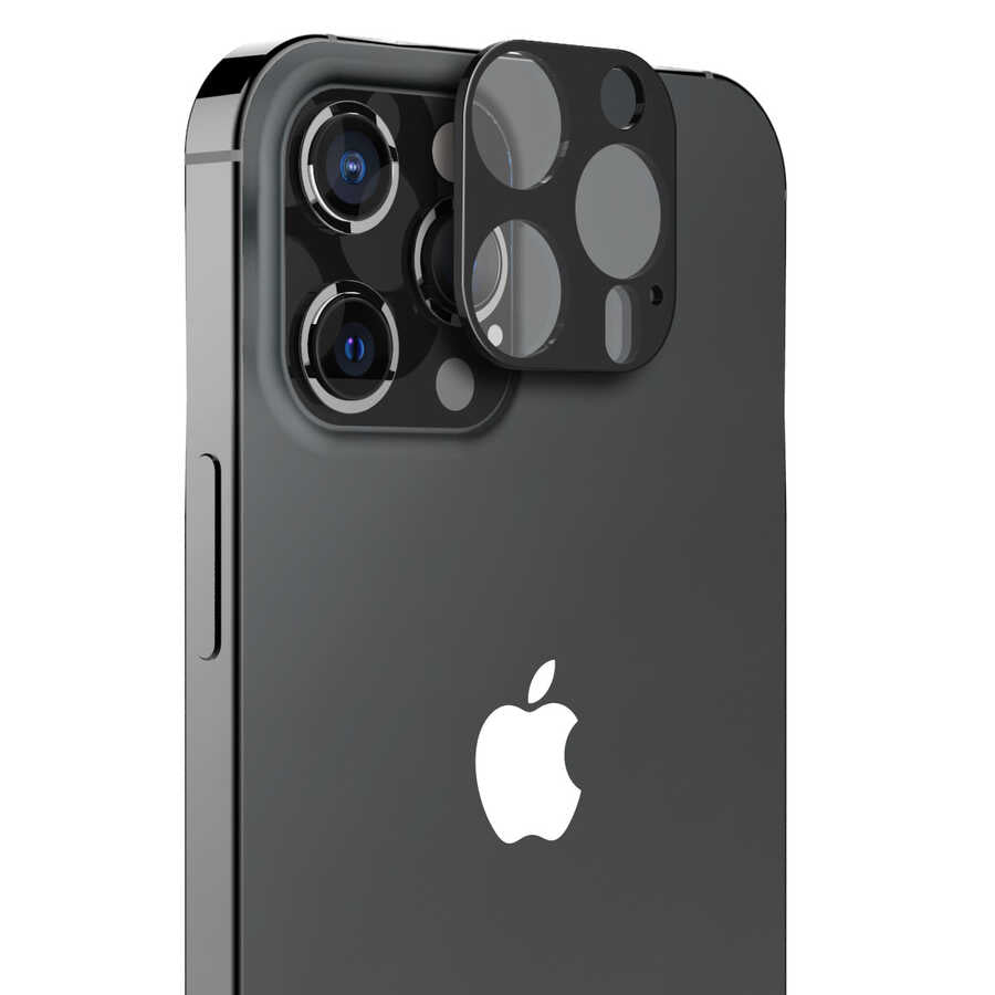 Apple iPhone 12 Pro Araree C-Subcore Temperli Kamera Koruyucu Siyah