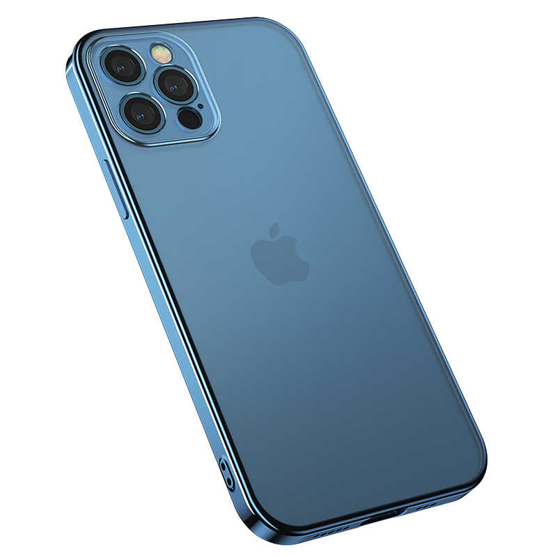 Apple iPhone 12 Pro Benks Matte Electroplated TPU Kapak Mavi