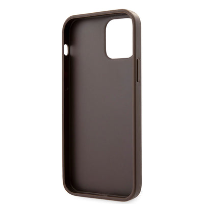 Apple iPhone 12 Pro Kılıf GUESS Çift Kart Bölmeli Kapak Kahverengi
