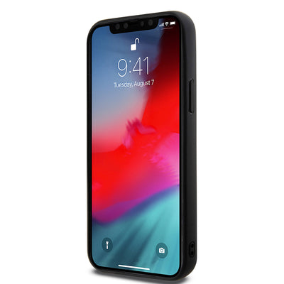 Apple iPhone 12 Pro Kılıf Guess Orjinal Lisanslı Magsafe Şarj Özellikli 4G Desen Yazı Logolu Kapak Siyah
