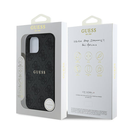 iPhone 12 Pro Kılıf Guess Orjinal Lisanslı M-safe Şarj Özellikli 4G Desen Yazı Logolu Kılıf