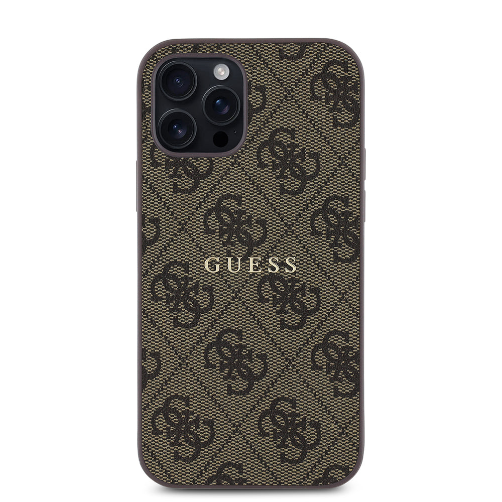 iPhone 12 Pro Kılıf Guess Orjinal Lisanslı M-safe Şarj Özellikli 4G Desen Yazı Logolu Kılıf