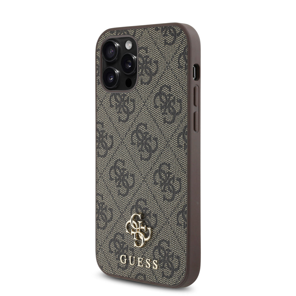 Apple iPhone 12 Pro Kılıf Guess Orjinal Lisanslı Magsafe Şarj Özellikli Small 4G Classic Kapak Pembe