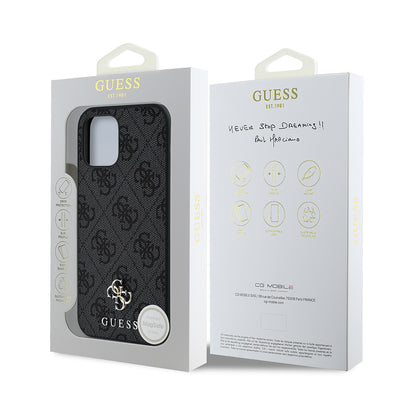 Apple iPhone 12 Pro Kılıf Guess Orjinal Lisanslı Magsafe Şarj Özellikli Small 4G Classic Kapak Pembe