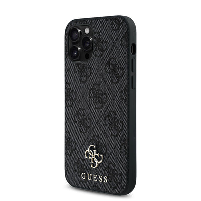 Apple iPhone 12 Pro Kılıf Guess Orjinal Lisanslı Magsafe Şarj Özellikli Small 4G Classic Kapak Kahverengi