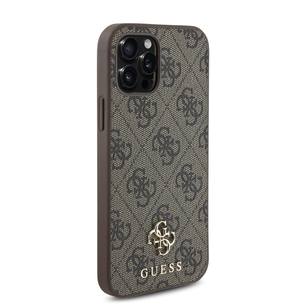 Apple iPhone 12 Pro Kılıf Guess Orjinal Lisanslı Magsafe Şarj Özellikli Small 4G Classic Kapak Pembe