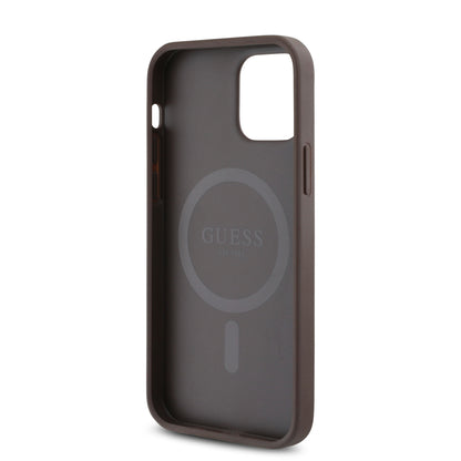 iPhone 12 Pro Kılıf Guess Orjinal Lisanslı M-safe Şarj Özellikli Small 4G Classic Kılıf