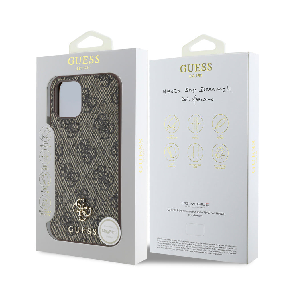 iPhone 12 Pro Kılıf Guess Orjinal Lisanslı M-safe Şarj Özellikli Small 4G Classic Kılıf