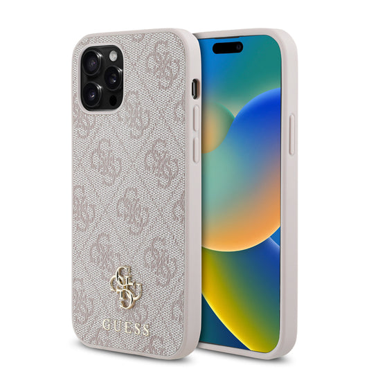 iPhone 12 Pro Kılıf Guess Orjinal Lisanslı M-safe Şarj Özellikli Small 4G Classic Kılıf