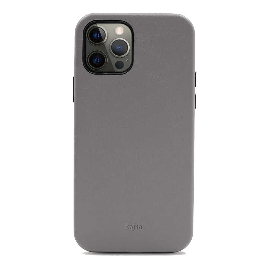 Apple iPhone 12 Pro Kılıf Kajsa Crazy Horse Kapak Gri