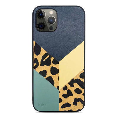 Apple iPhone 12 Pro Kılıf Kajsa Glamorous Serisi Leopard Combo Kapak Kırmızı