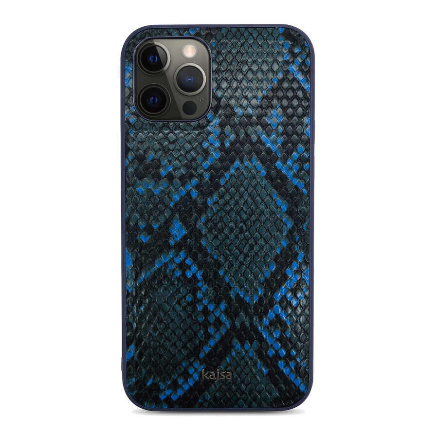 Apple iPhone 12 Pro Kılıf Kajsa Glamorous Serisi Snake Pattern Kapak Gri
