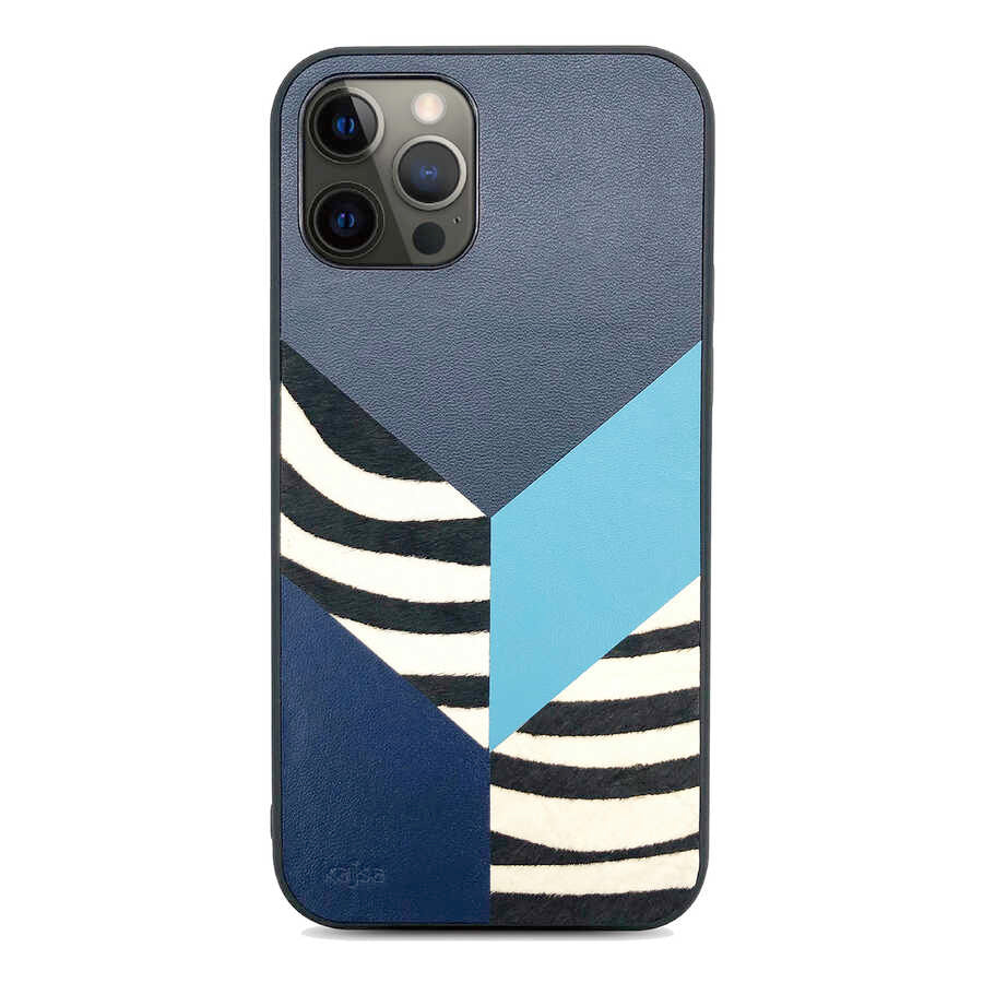 Apple iPhone 12 Pro Kılıf Kajsa Glamorous Serisi Zebra Combo Kapak Gri
