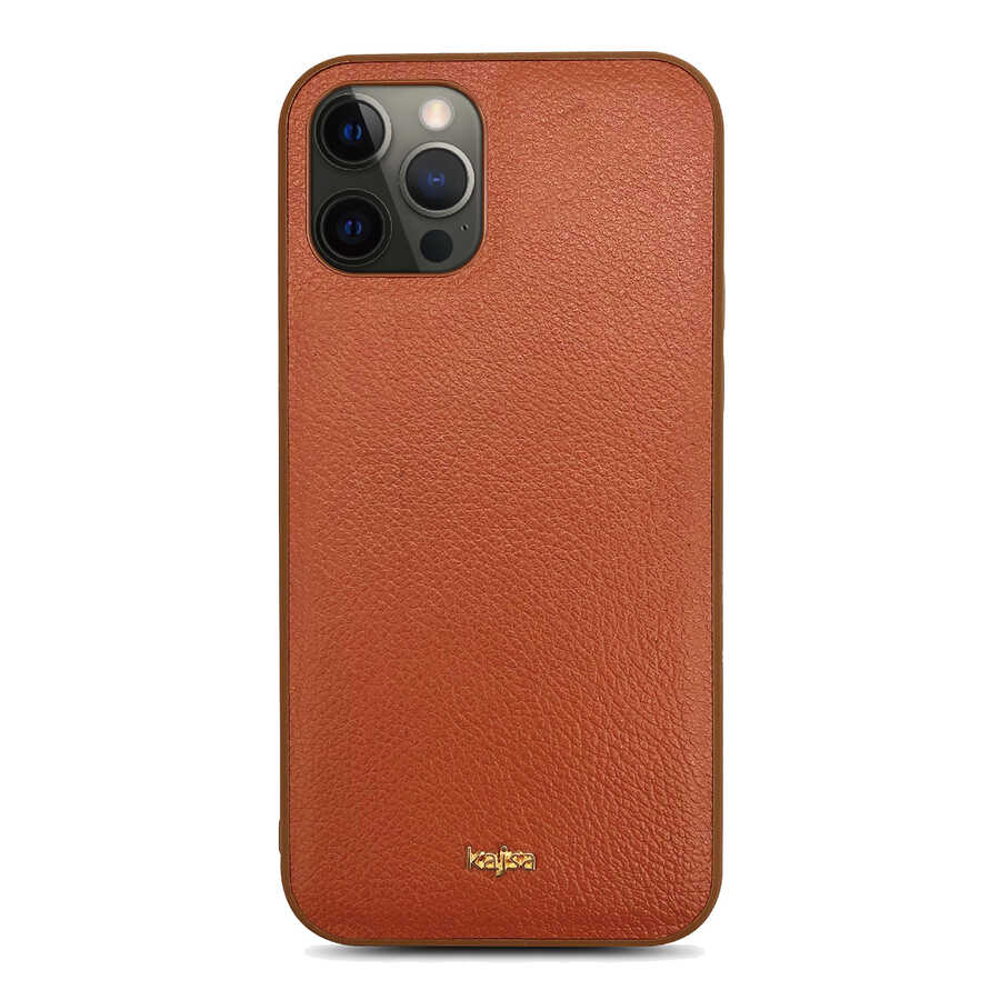 Apple iPhone 12 Pro Kılıf Kajsa Luxe Collection Hakiki Deri Kapak Kırmızı