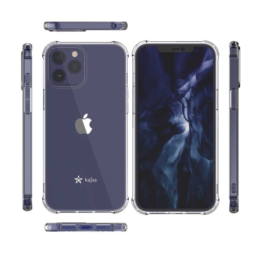 Apple iPhone 12 Pro Kılıf Kajsa Transparent Kapak Renksiz