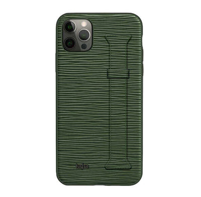 Apple iPhone 12 Pro Kılıf Kajsa Wave Pattern Handstrap Kapak Mavi